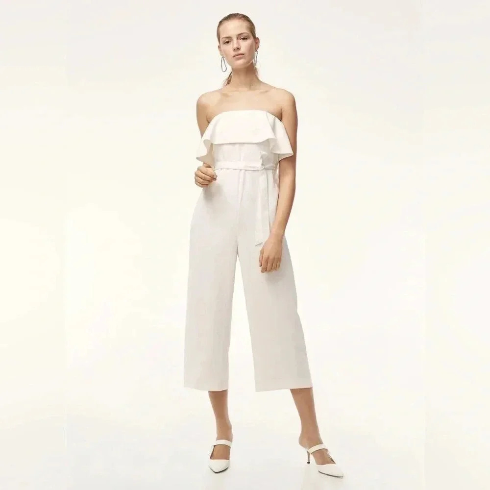 Aritzia White Strapless Jumpsuit